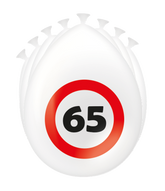 65 Jaar Ballonnen Verkeersbord 30cm